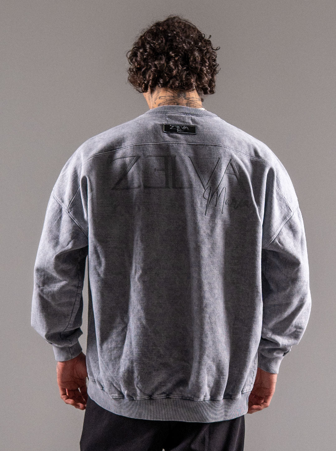 Acid Wash Grey crew neck sweatshirt
