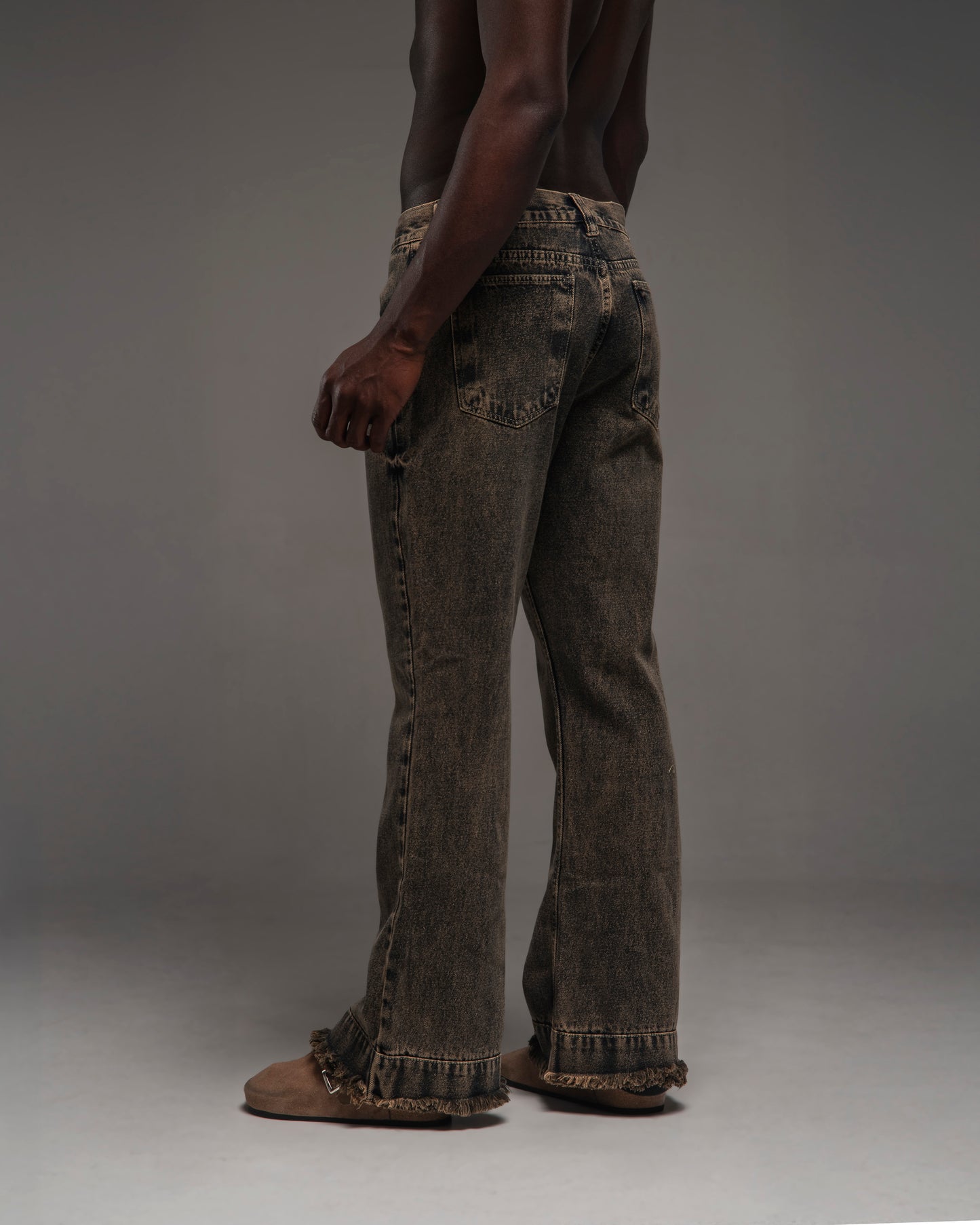 BROWN BELL-BOOT PANTS