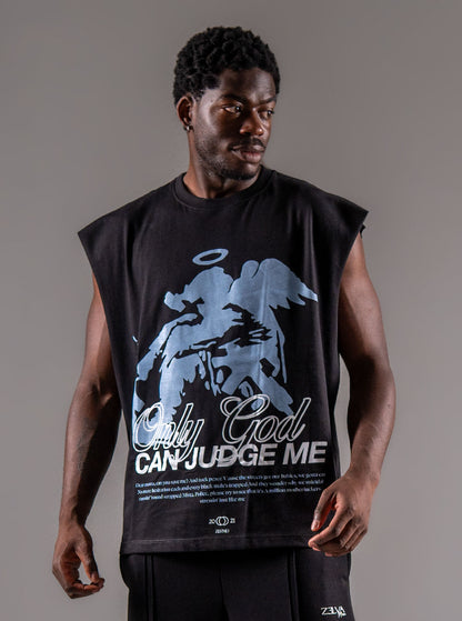 T shirt sleeveless "Only god can judge me"