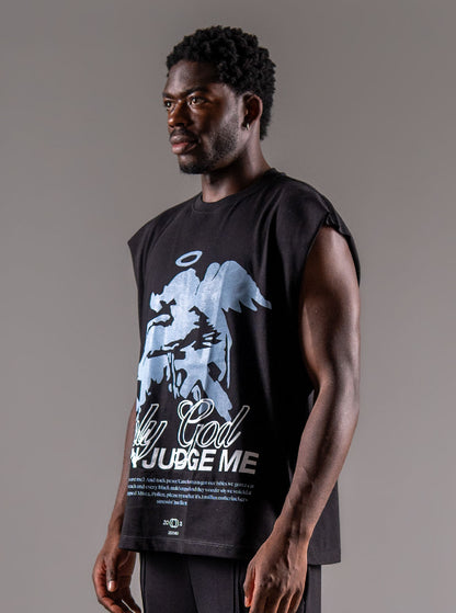 T shirt sleeveless "Only god can judge me"