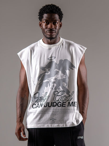 T shirt sleeveless "Only god can judge me"