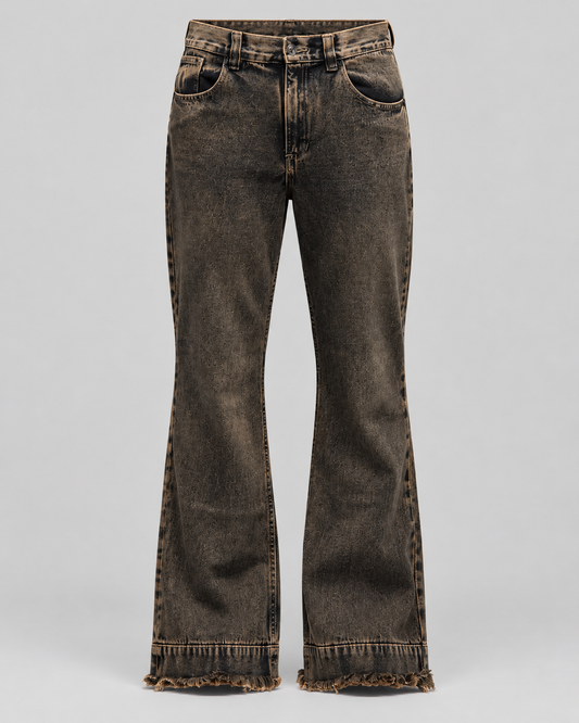 BROWN BELL-BOOT PANTS