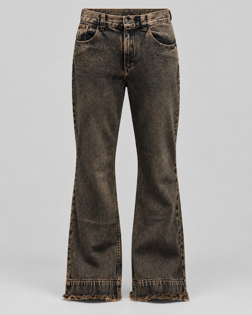 BROWN BELL-BOOT PANTS