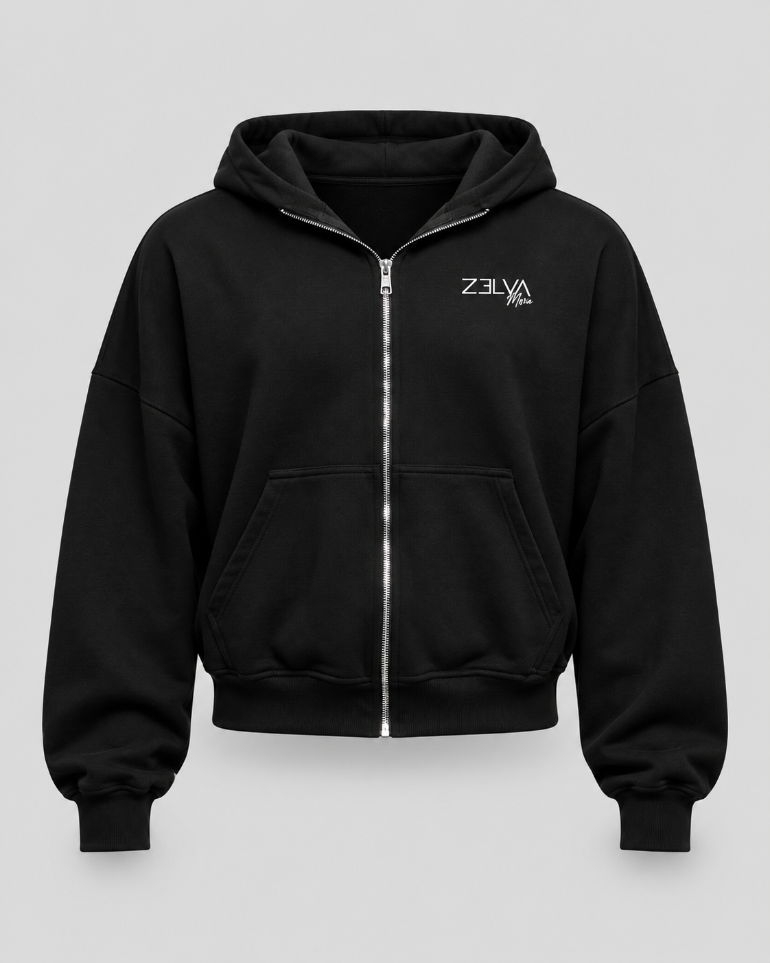 ZIP UP HOODIE BLACK