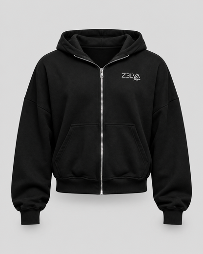 ZIP UP HOODIE BLACK