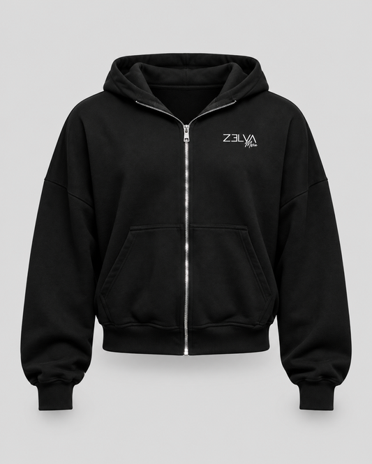 ZIP UP HOODIE BLACK