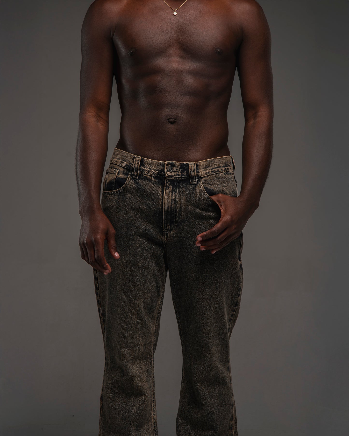 BROWN BELL-BOOT PANTS