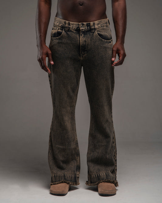 BROWN BELL-BOOT PANTS